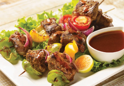 Eaton’s Jamaican Boston Bay Style Jerk Pork Kebabs with Spicy Guava Glaze