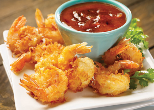 Eaton’s Original Jamaican Jerk Tomato Ketchup Coconut Crusted Shrimp with Hot ‘N Sweet Papaya Dipping Sauce